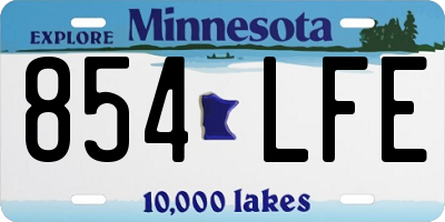 MN license plate 854LFE
