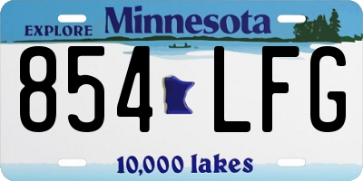 MN license plate 854LFG