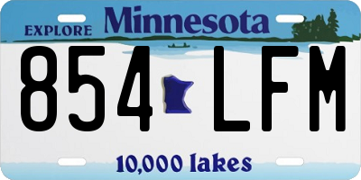 MN license plate 854LFM