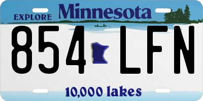 MN license plate 854LFN