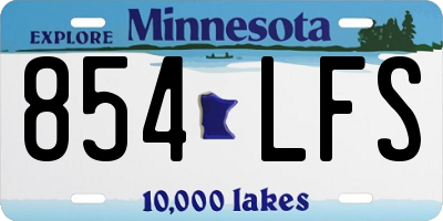 MN license plate 854LFS