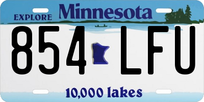 MN license plate 854LFU
