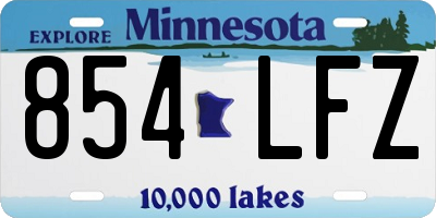 MN license plate 854LFZ