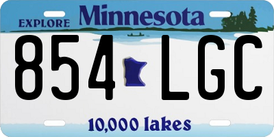 MN license plate 854LGC