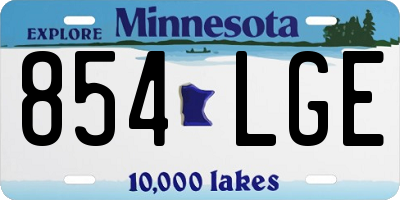 MN license plate 854LGE