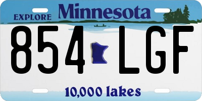 MN license plate 854LGF