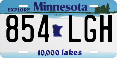 MN license plate 854LGH