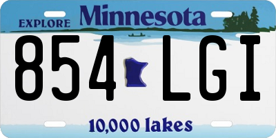 MN license plate 854LGI
