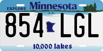 MN license plate 854LGL