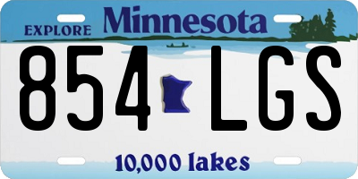 MN license plate 854LGS
