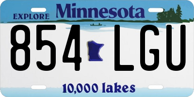 MN license plate 854LGU