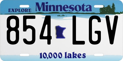 MN license plate 854LGV