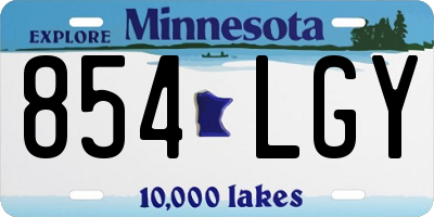 MN license plate 854LGY