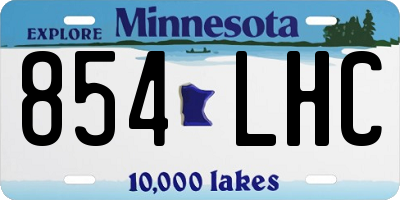MN license plate 854LHC