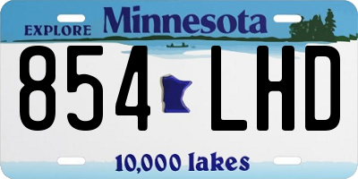 MN license plate 854LHD