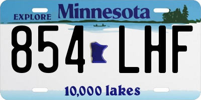MN license plate 854LHF