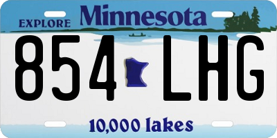 MN license plate 854LHG