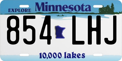 MN license plate 854LHJ
