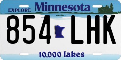 MN license plate 854LHK
