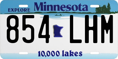MN license plate 854LHM