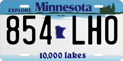 MN license plate 854LHO