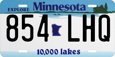 MN license plate 854LHQ