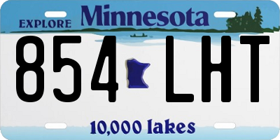 MN license plate 854LHT