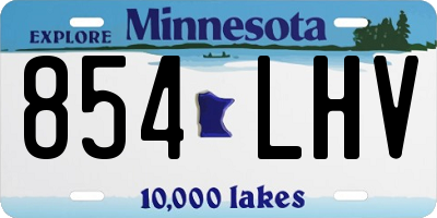 MN license plate 854LHV