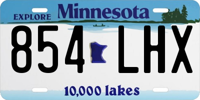 MN license plate 854LHX