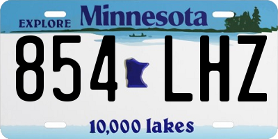 MN license plate 854LHZ