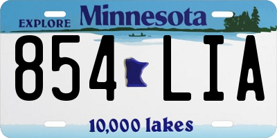 MN license plate 854LIA
