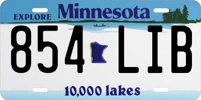 MN license plate 854LIB