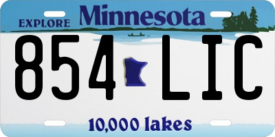 MN license plate 854LIC