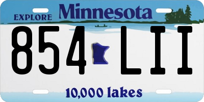 MN license plate 854LII