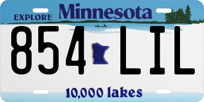 MN license plate 854LIL