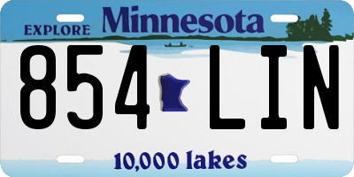 MN license plate 854LIN