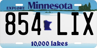 MN license plate 854LIX