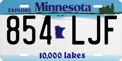 MN license plate 854LJF