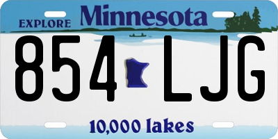 MN license plate 854LJG