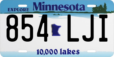 MN license plate 854LJI