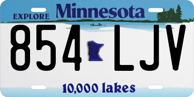MN license plate 854LJV