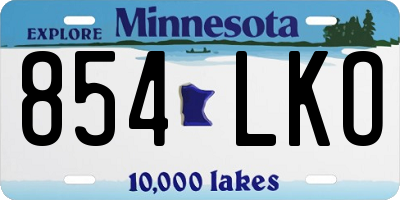 MN license plate 854LKO