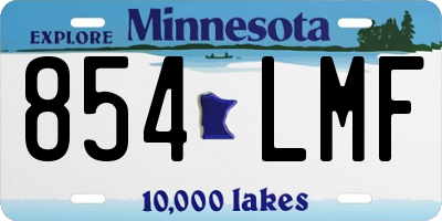 MN license plate 854LMF