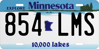 MN license plate 854LMS