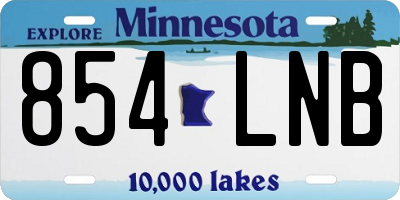 MN license plate 854LNB