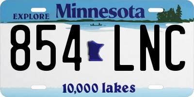 MN license plate 854LNC