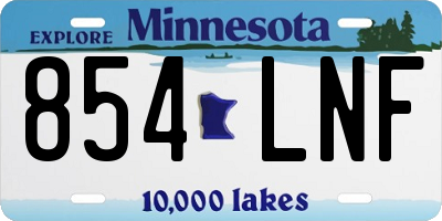 MN license plate 854LNF