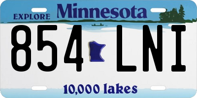 MN license plate 854LNI