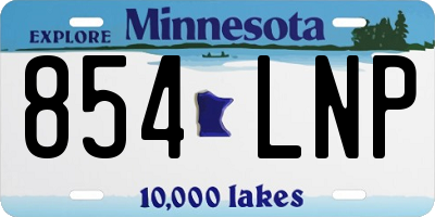 MN license plate 854LNP