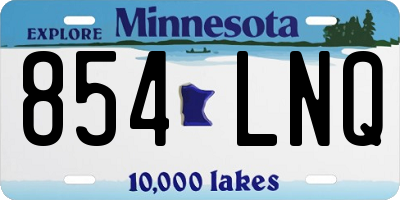 MN license plate 854LNQ